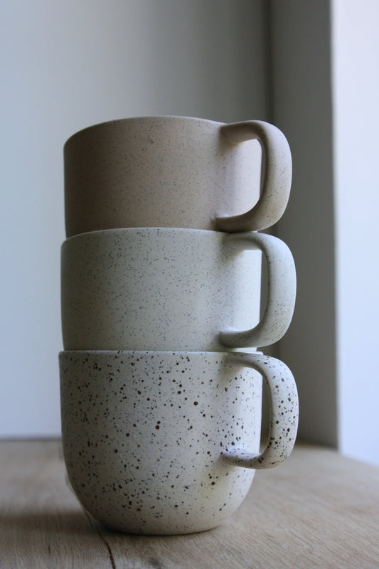Mug with handle, Matt White w/Crystal glaze (250 ml)
